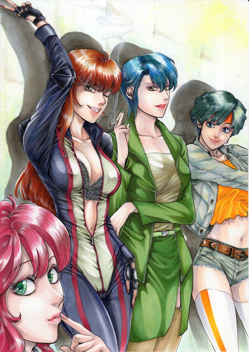 priscilla asagiri, nene romanova, sylia stingray, and linna yamazaki (bubblegum crisis) drawn by gyuu-lunch