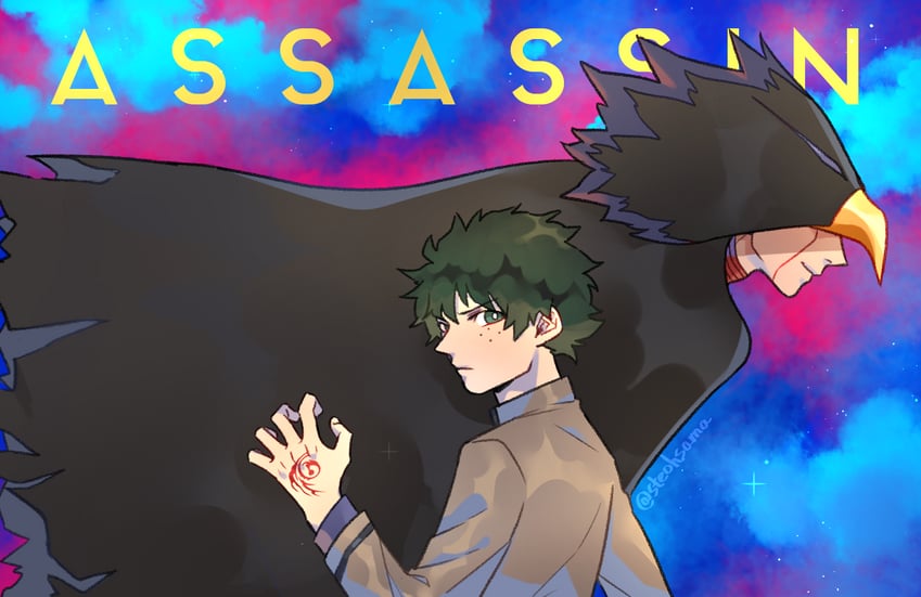 emiya shirou, midoriya izuku, and hawks (fate and 2 more) drawn by steohsama