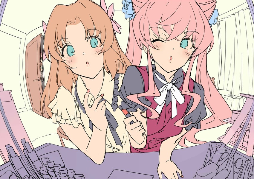 maria cadenzavna eve and serena cadenzavna eve (senki zesshou symphogear) drawn by mokutan_mmmm
