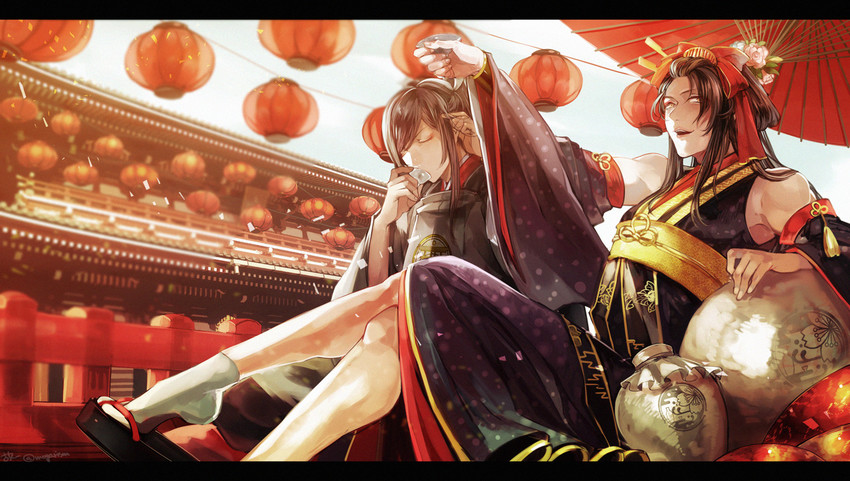 tarou tachi and jirou tachi (touken ranbu) drawn by onitobico