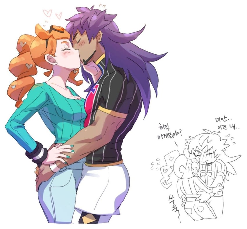 leon and sonia (pokemon and 1 more) drawn by dede_(qwea_00000)