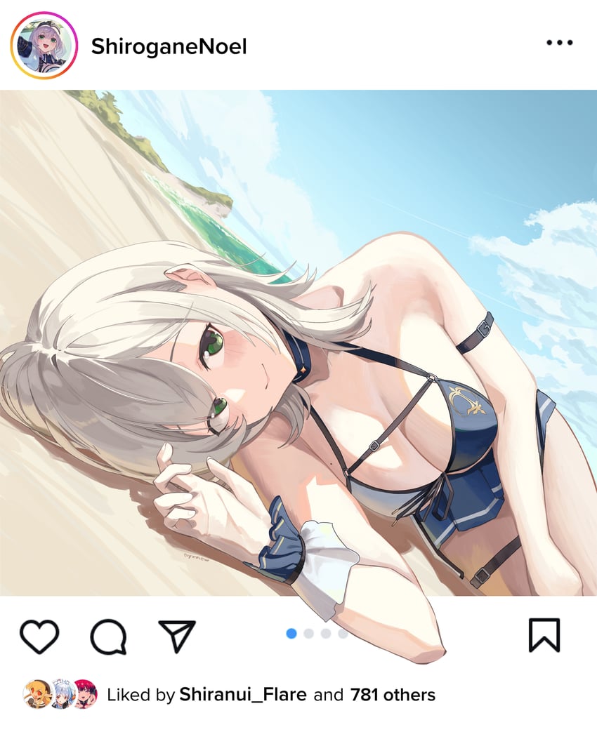 shirogane noel (hololive and 1 more) drawn by nyxview