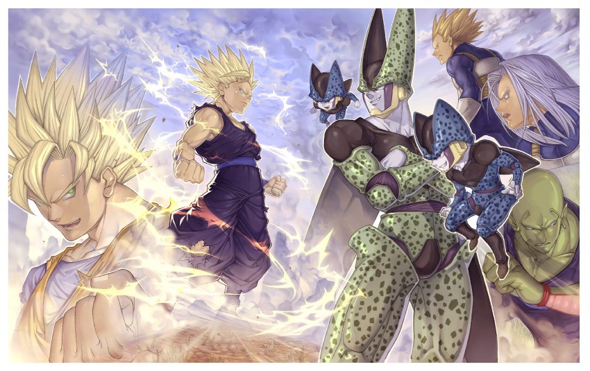 son goku, vegeta, son gohan, trunks, piccolo, and 3 more (dragon ball and 1 more) drawn by katsutake