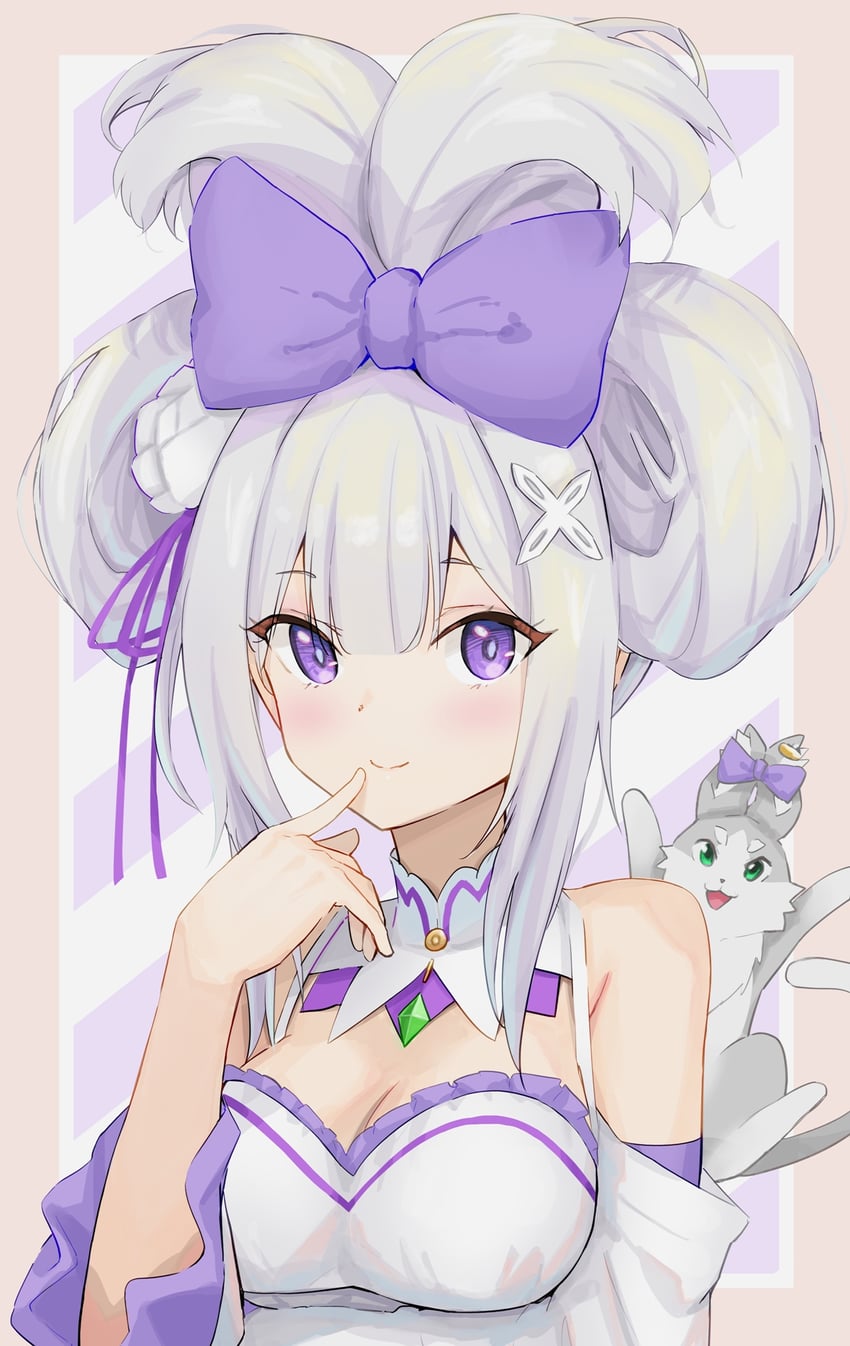 emilia and puck (re:zero kara hajimeru isekai seikatsu) drawn by tarunyan