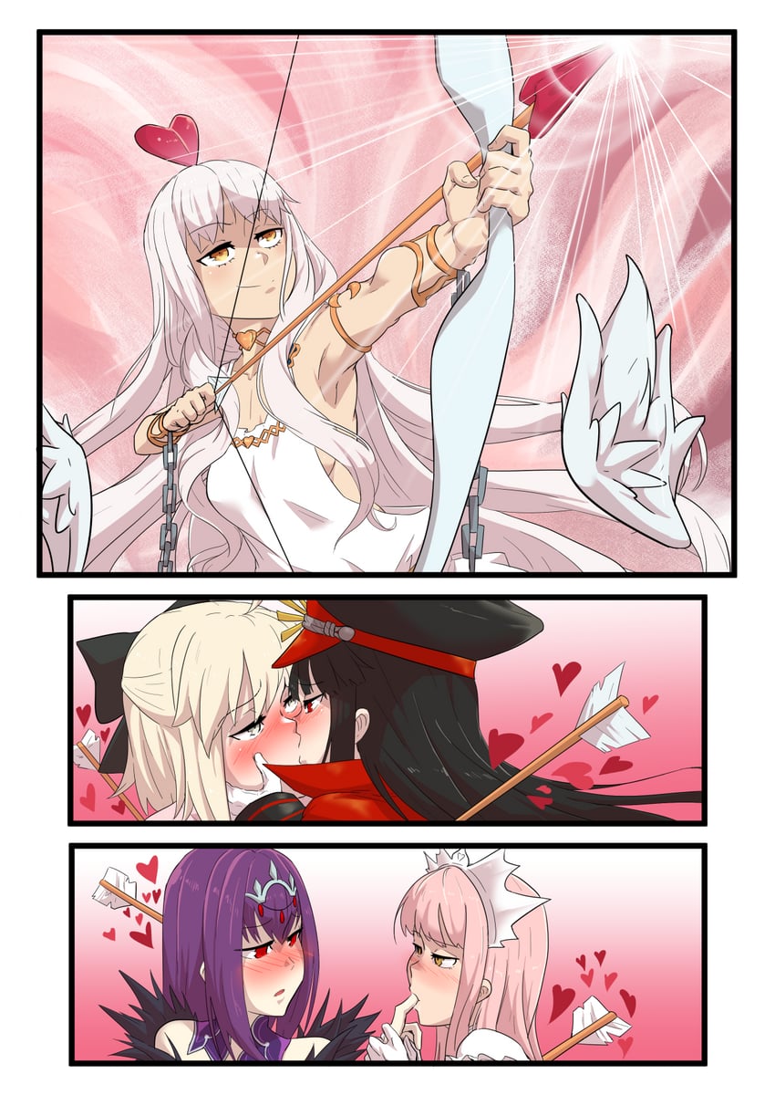 scathach, okita souji, oda nobunaga, scathach skadi, caren hortensia, and 1 more (fate and 1 more) drawn by ukaya_masaru