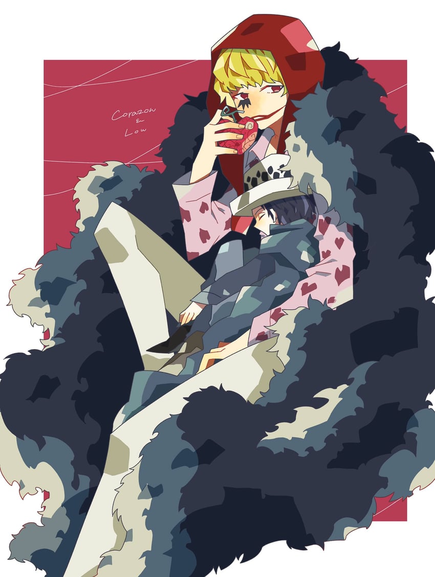 trafalgar law and donquixote rocinante (one piece) drawn by noise_pp