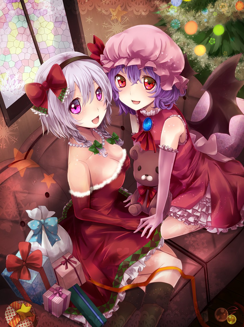 remilia scarlet and izayoi sakuya (touhou) drawn by sakura_ran