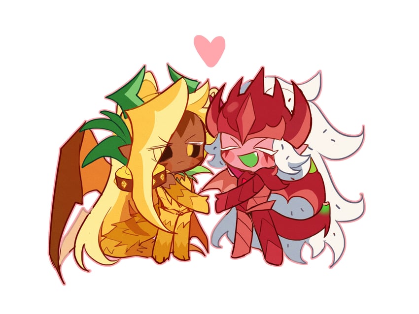 pitaya dragon cookie and ananas dragon cookie (cookie run and 1 more) drawn by geruideyundongxie