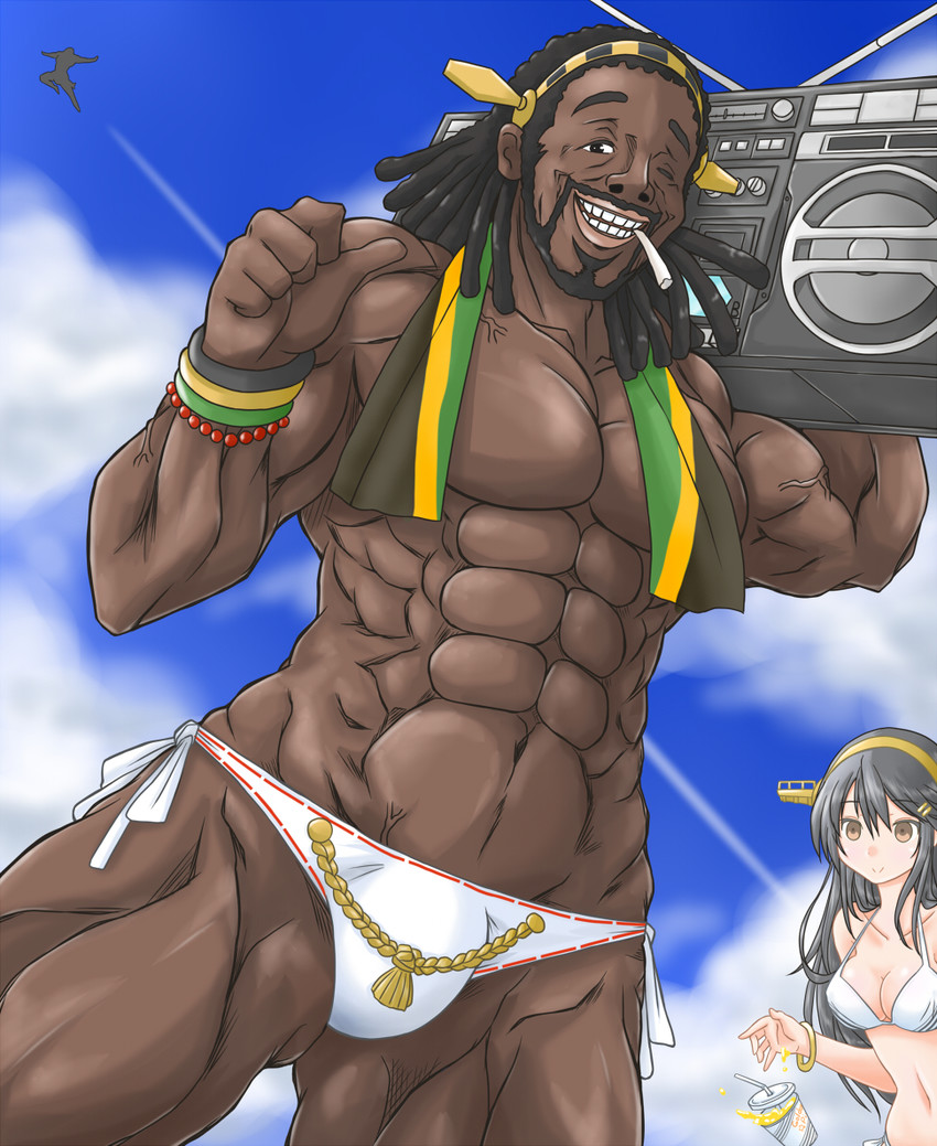 haruna and the first ship of the kongou from jamaica (kantai collection) drawn by jack_(slaintheva)
