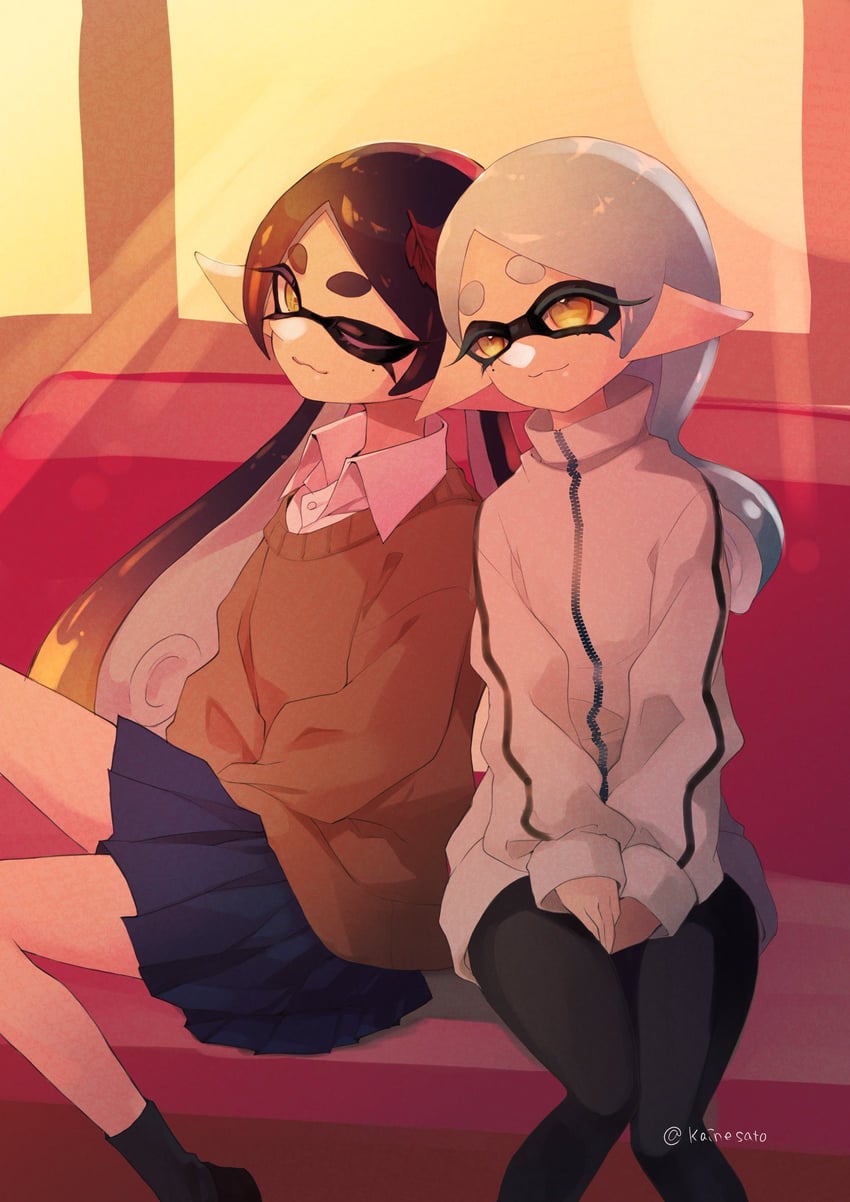 callie and marie (splatoon and 1 more) drawn by kainesato