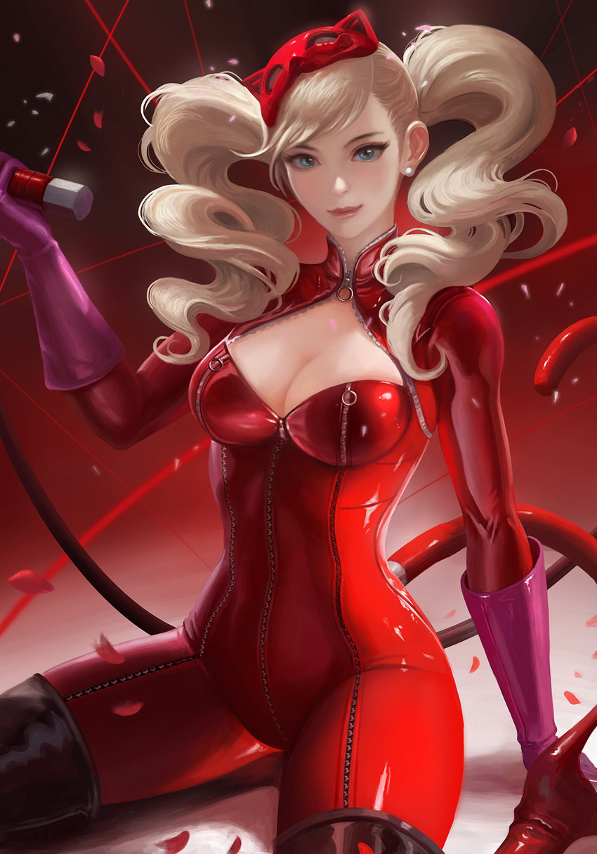 takamaki anne and panther (persona and 1 more) drawn by frank_lee