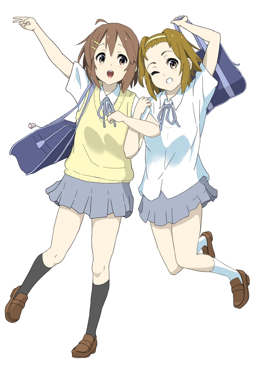 hirasawa yui and tainaka ritsu (k-on!) drawn by yuiui_keion
