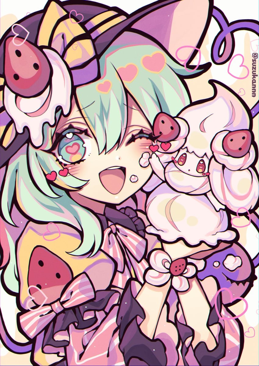 komeiji koishi and alcremie (touhou and 1 more) drawn by kyouda_suzuka