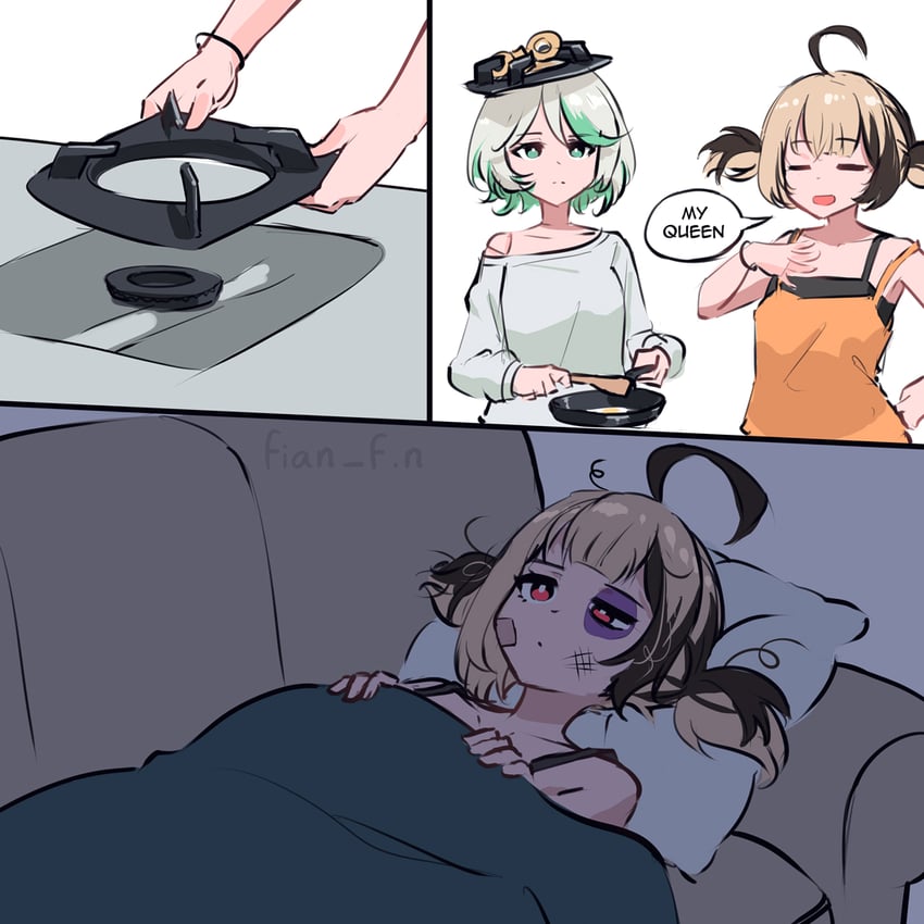 gigi murin and cecilia immergreen (hololive and 1 more) drawn by fian_f.n