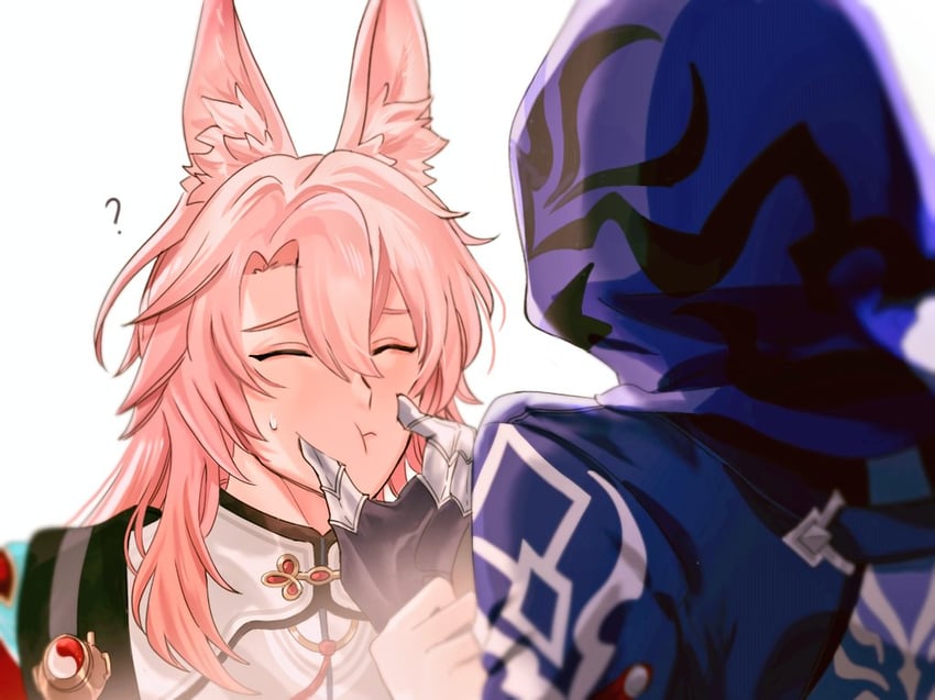 jiaoqiu and moze (honkai and 1 more) drawn by min_(meancola)