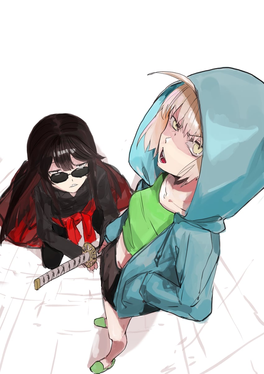 okita souji and oda nobunaga (fate and 1 more) drawn by yorurokujuu