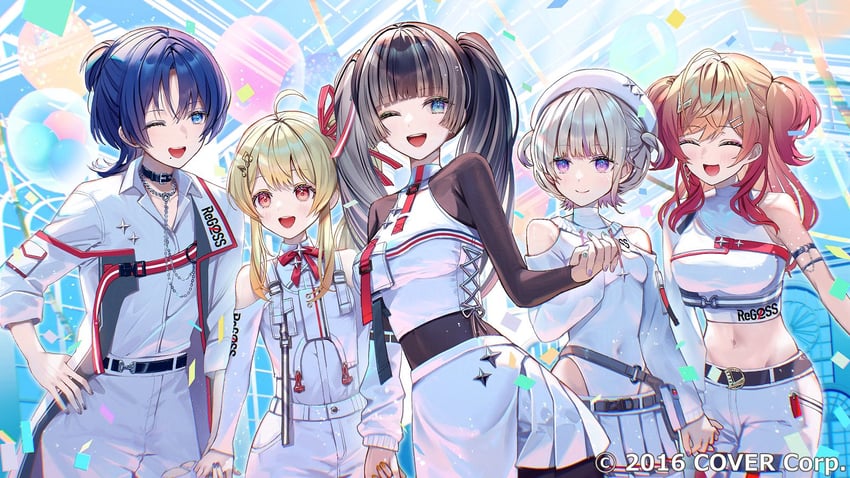 ichijou ririka, juufuutei raden, hiodoshi ao, otonose kanade, and todoroki hajime (hololive and 1 more) drawn by samo_cha