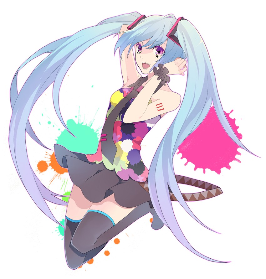 hatsune miku (vocaloid and 1 more) drawn by agi_(mariko772)