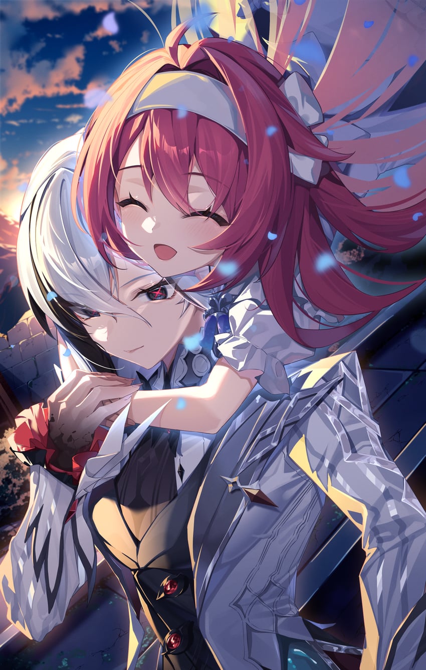 arlecchino and clervie (genshin impact) drawn by suzu_(user_kdex8732)