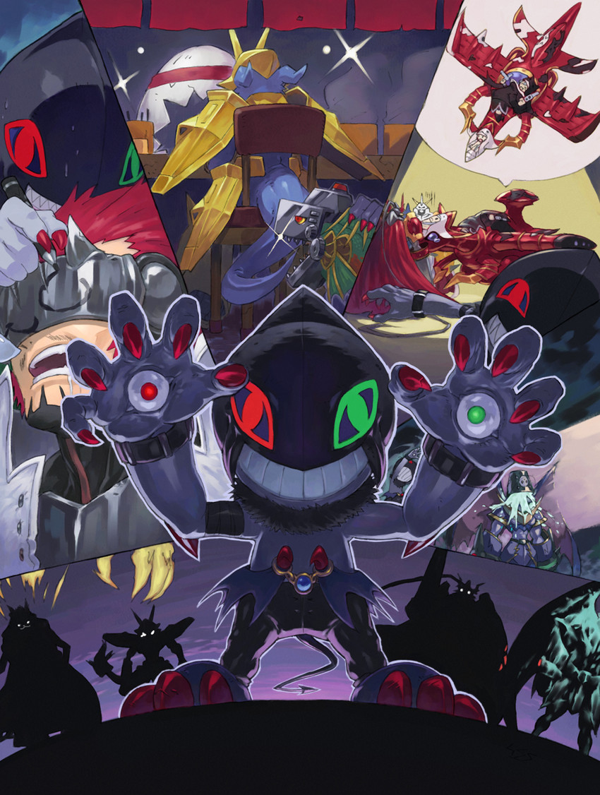 omegamon, dukemon, magnamon, ulforcev-dramon, sistermon noir, and 5 more (digimon) drawn by sasasi