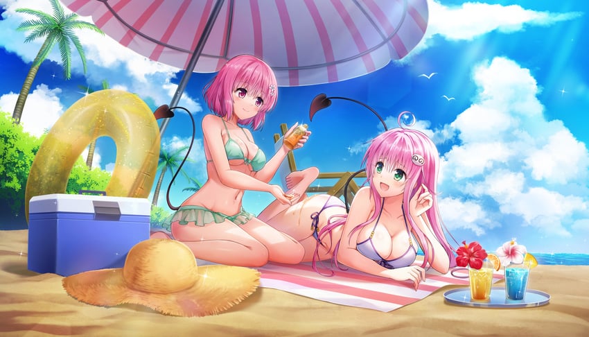 momo velia deviluke, lala satalin deviluke, and peke (to love-ru and 2 more) drawn by ootomo_takuji