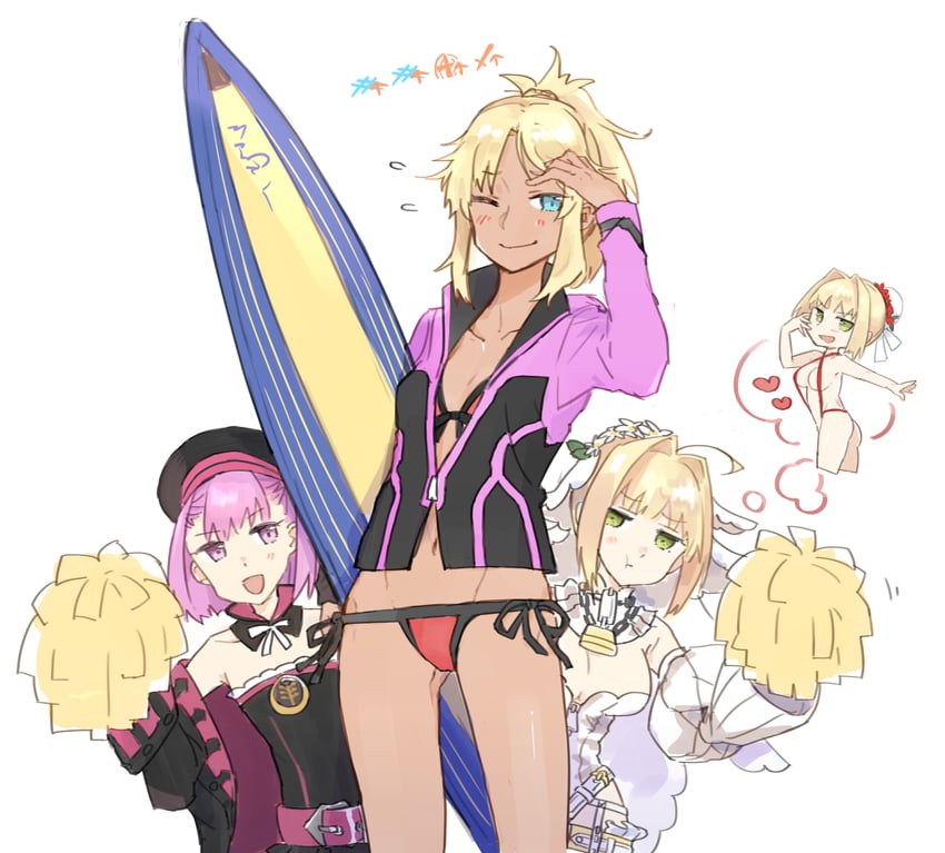 mordred, nero claudius, and helena blavatsky (fate and 1 more) drawn by shironojiro