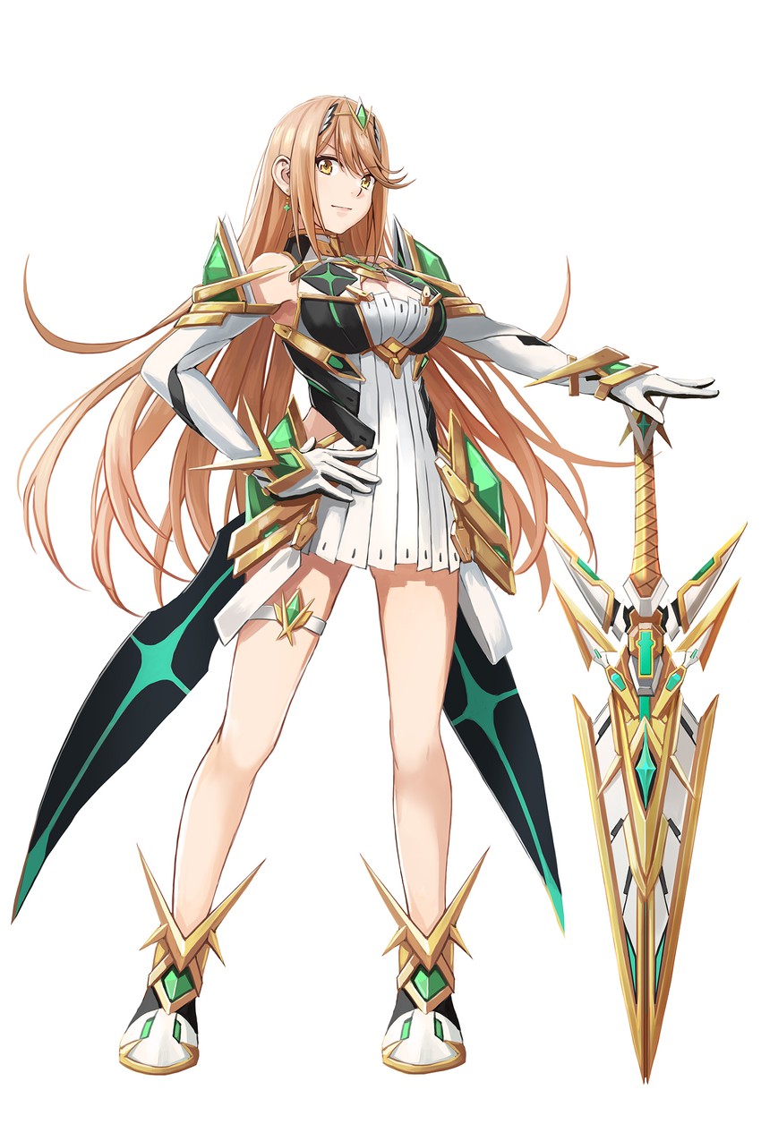 mythra (xenoblade chronicles and 1 more) drawn by redpoke