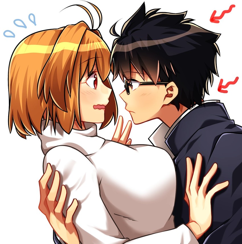 arcueid brunestud and tohno shiki (tsukihime) drawn by exa_(koyuru)