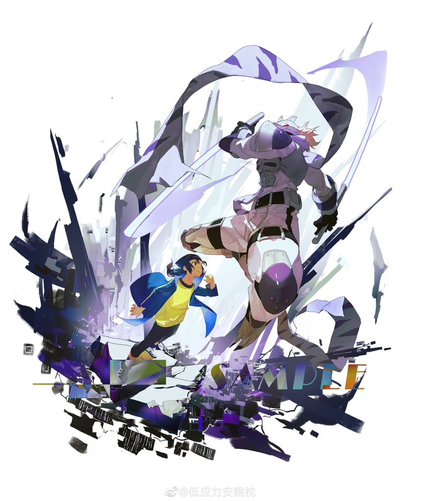minamoto kouji and wolfmon (digimon and 1 more) drawn by di_yingli_bu_anmian_zhen