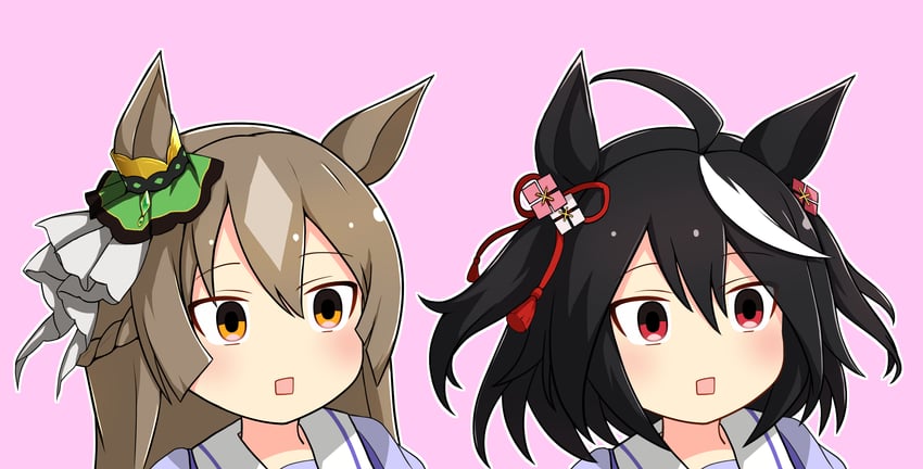 satono diamond, kitasan black, and shinko windy (umamusume and 1 more) drawn by meso_(zgmf-xv)