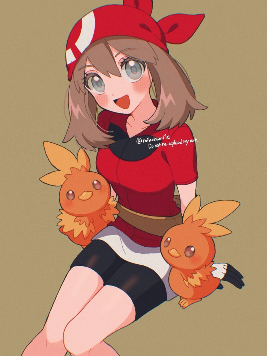 may and torchic (pokemon and 1 more) drawn by mikakami1e