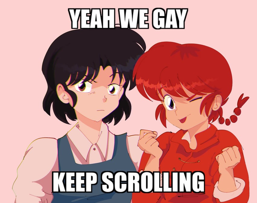 ranma-chan and tendou akane (ranma 1/2) drawn by plushkaiju