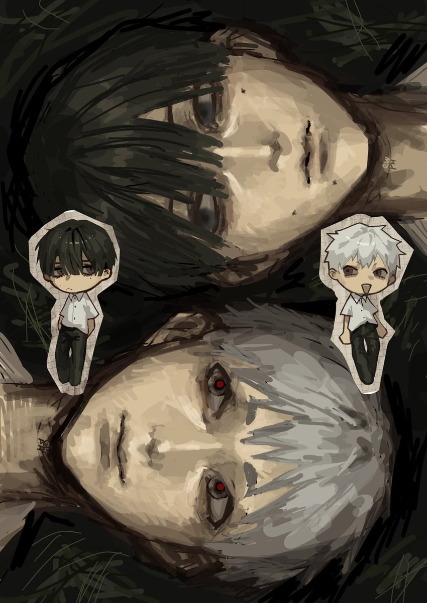 indou hikaru and tsujinaka yoshiki (hikaru ga shinda natsu) drawn by ewphoria