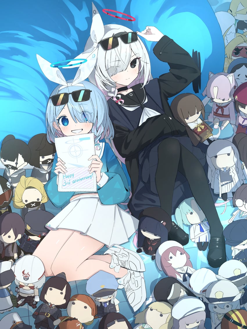 arona, plana, justice task force member, valkyrie police academy student, millennium science school student, and 20 more (blue archive) drawn by hiyayakko_(jfky2528)