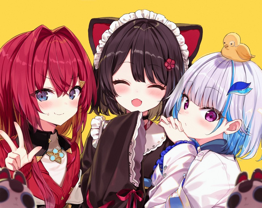 lize helesta, ange katrina, inui toko, and sebastian piyodore (nijisanji) drawn by shnva