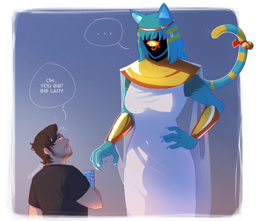 nyanlathotep and markiplier (real life and 2 more) drawn by arkartiart