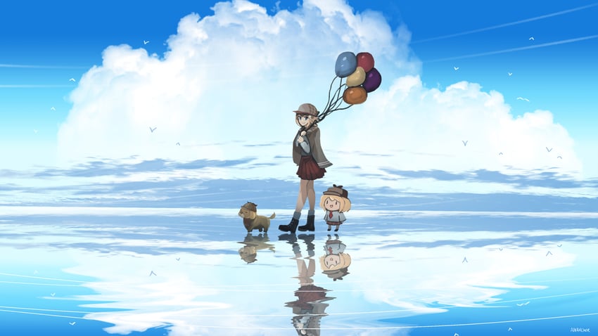 watson amelia, bubba, and smol ame (hololive and 1 more) drawn by advarcher
