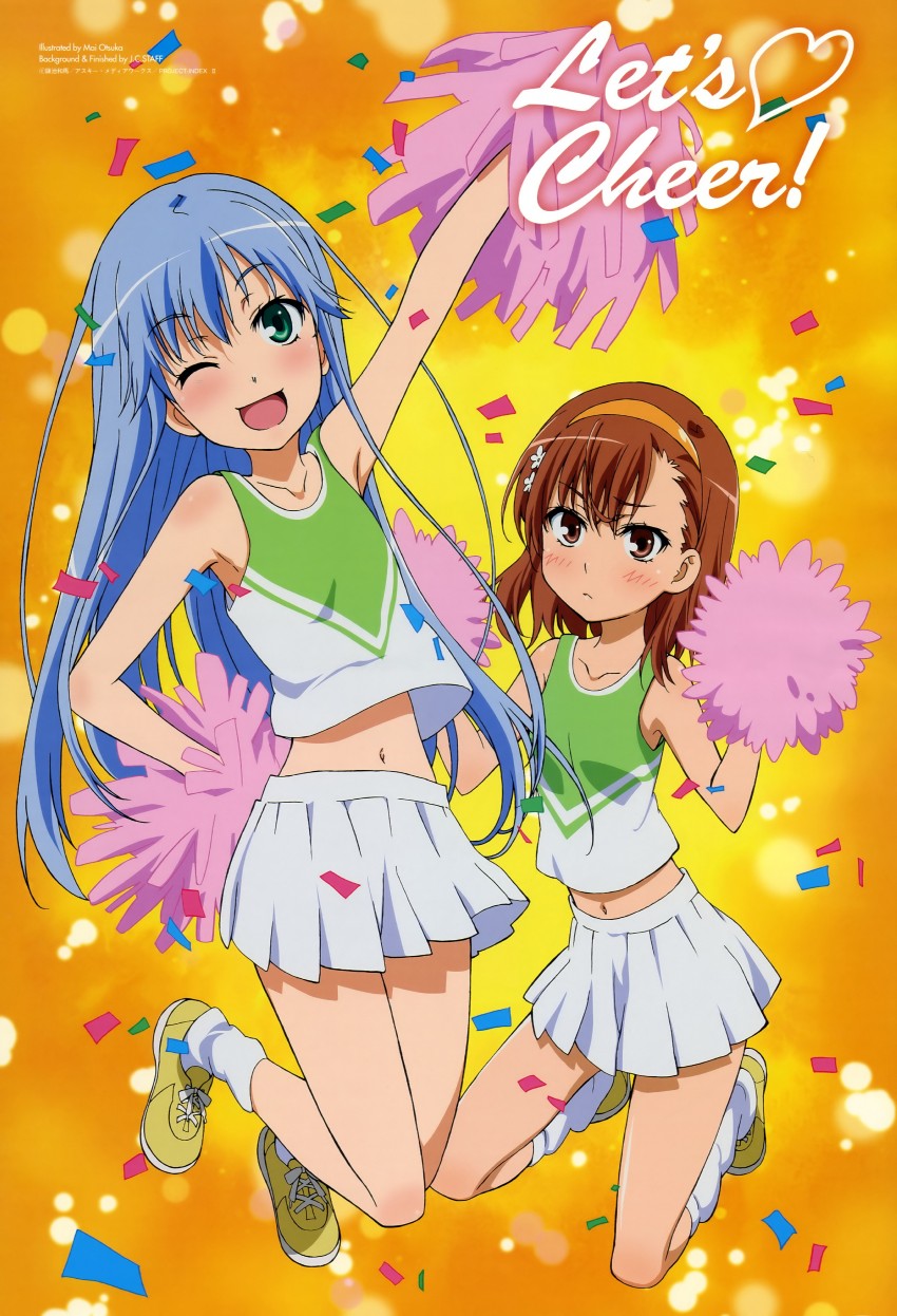 misaka mikoto and index (toaru majutsu no index and 2 more) drawn by ootsuka_mai