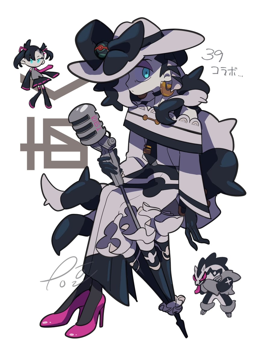 hatsune miku, marnie, piers, obstagoon, and dark miku (pokemon and 3 more) drawn by psta_0