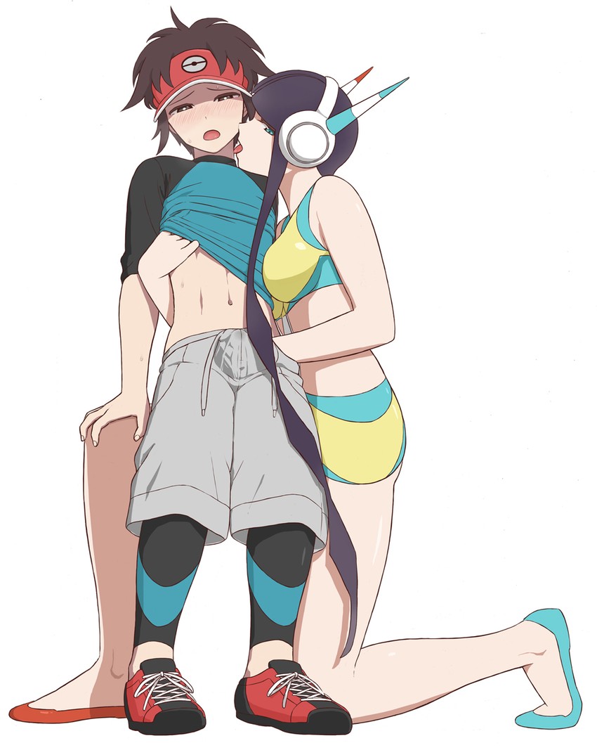 elesa and nate (pokemon and 1 more) drawn by mizuno_(pixiv31352320)