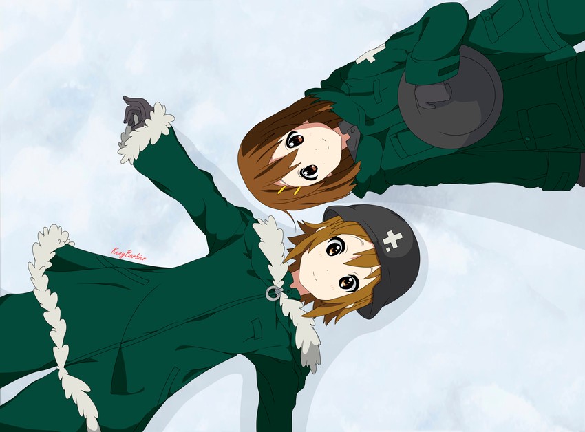 hirasawa yui, tainaka ritsu, chito, and yuuri (k-on! and 1 more) drawn by keny_barbier