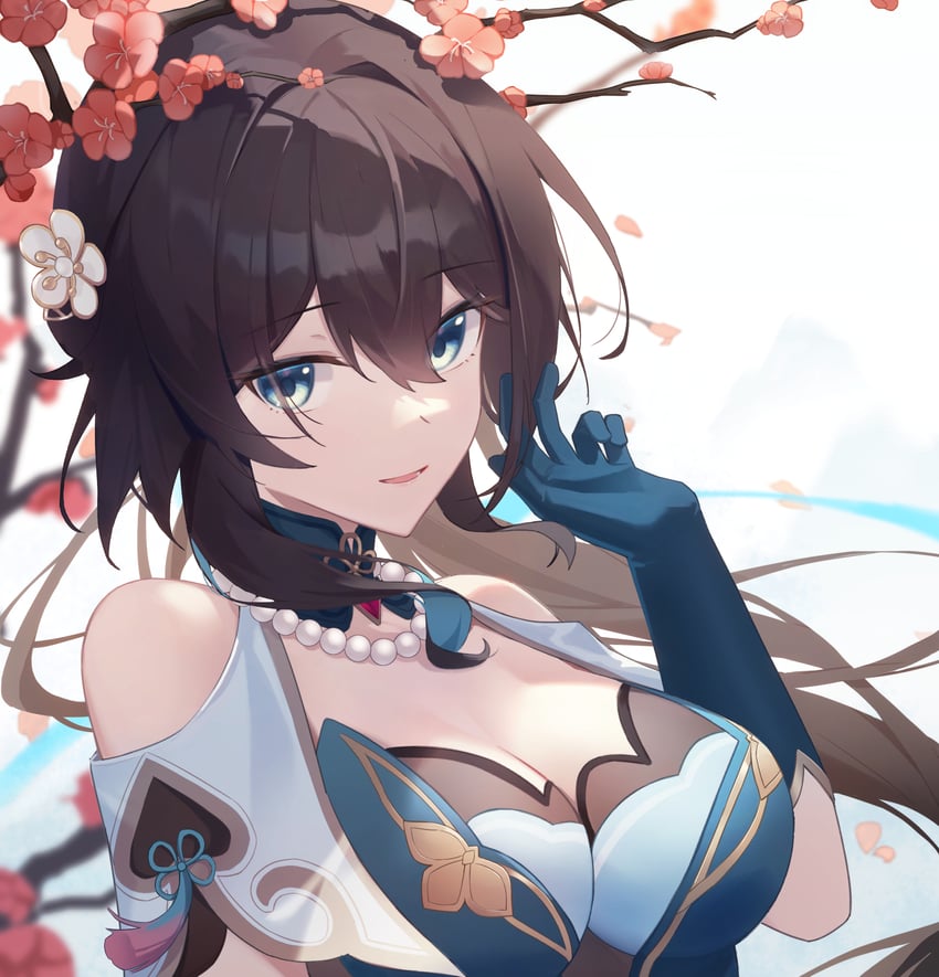 ruan mei (honkai and 1 more) drawn by ling_yin