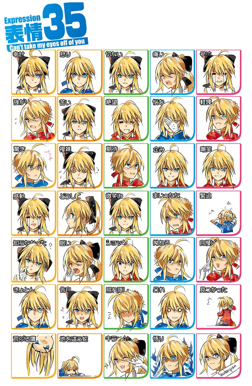 artoria pendragon, saber, nero claudius, and saber lily (fate and 3 more) drawn by qianshuhao