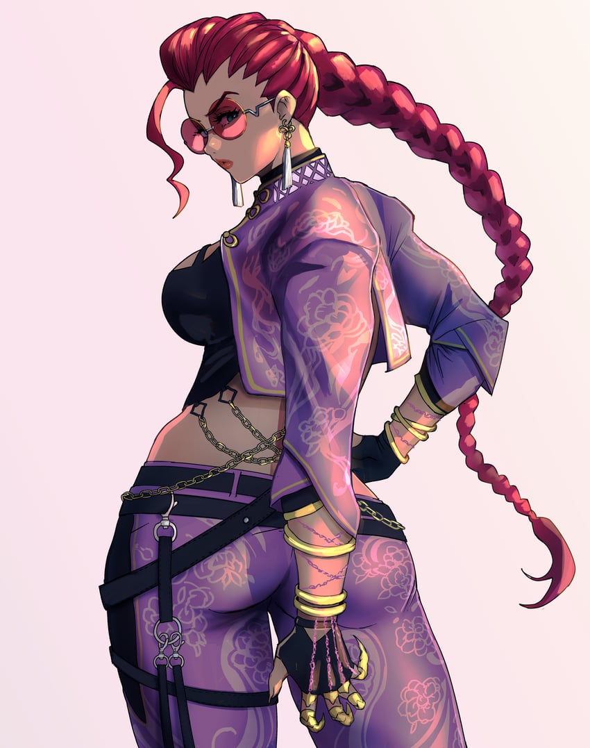 crimson viper and a.k.i. (street fighter) drawn by 6maker
