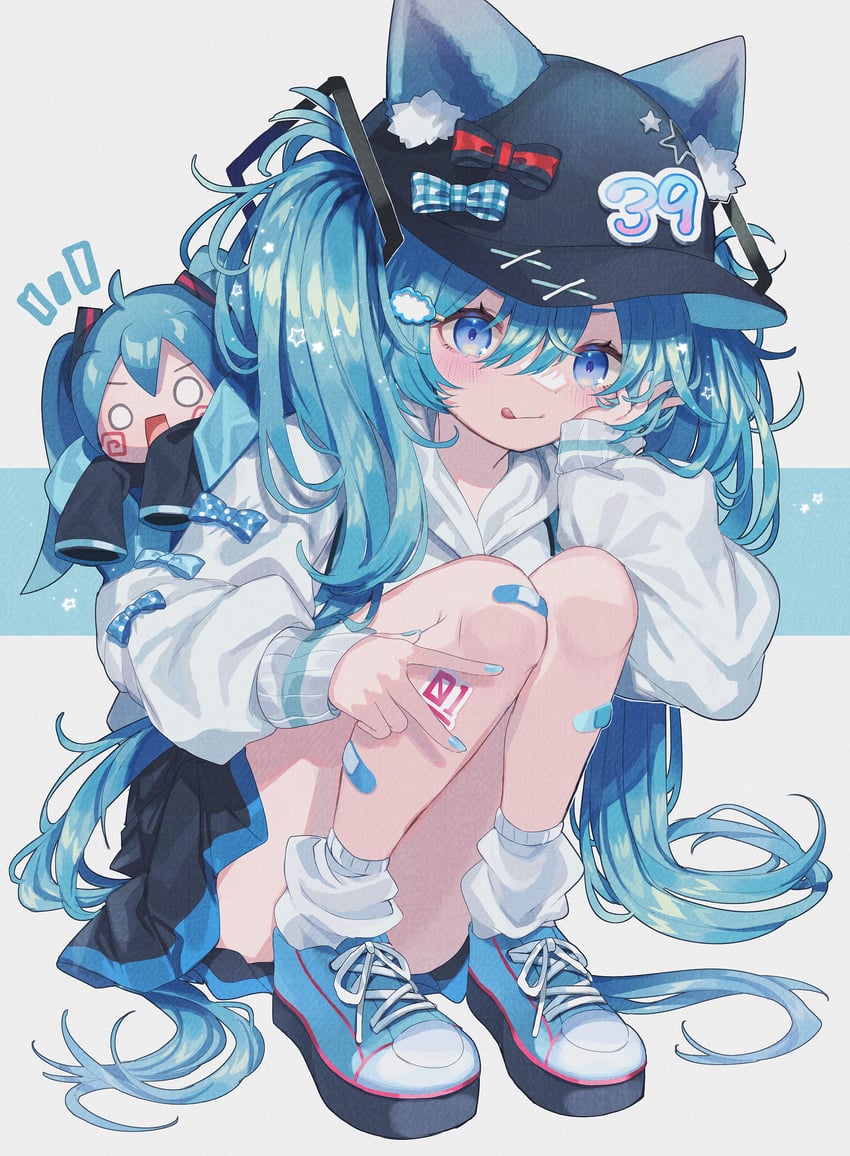 hatsune miku and hachune miku (vocaloid) drawn by fuinagi_(huyuu_mm)