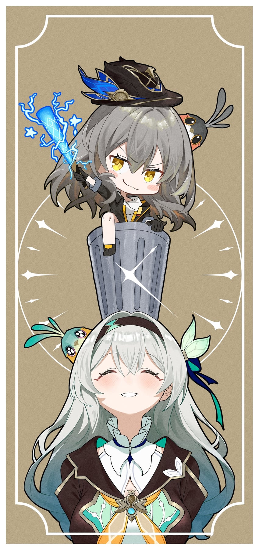 trailblazer, stelle, and firefly (honkai and 1 more) drawn by nepenera