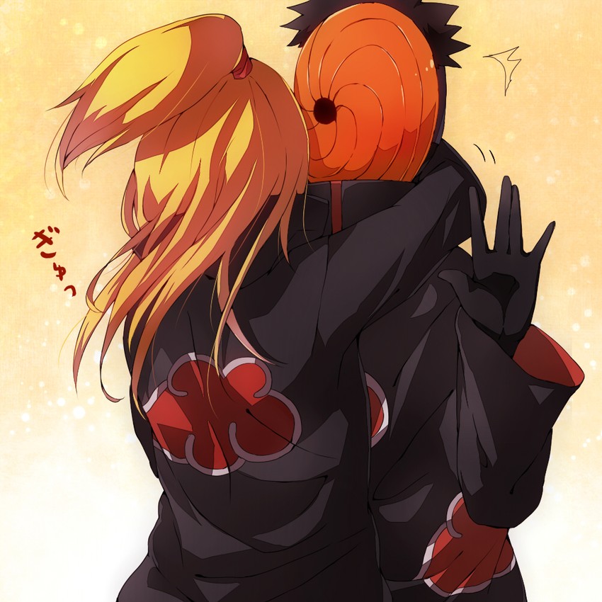 uchiha obito, deidara, and tobi (naruto and 1 more) drawn by kinoope