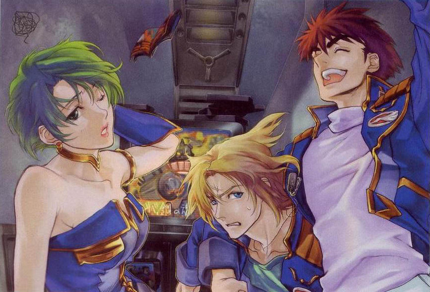 aya kobayashi, ryuusei date, and raidese f branstein (super robot wars and 1 more) drawn by ichimura_yuu