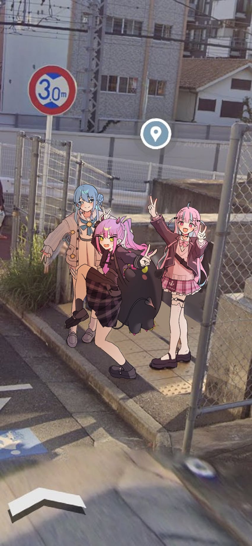 hoshimachi suisei, minato aqua, tokoyami towa, and bibi (hololive) drawn by samuti