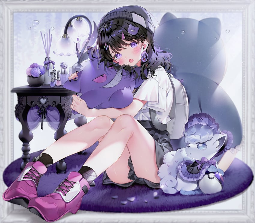 gengar, alolan vulpix, and snorlax (pokemon and 1 more) drawn by mnimni